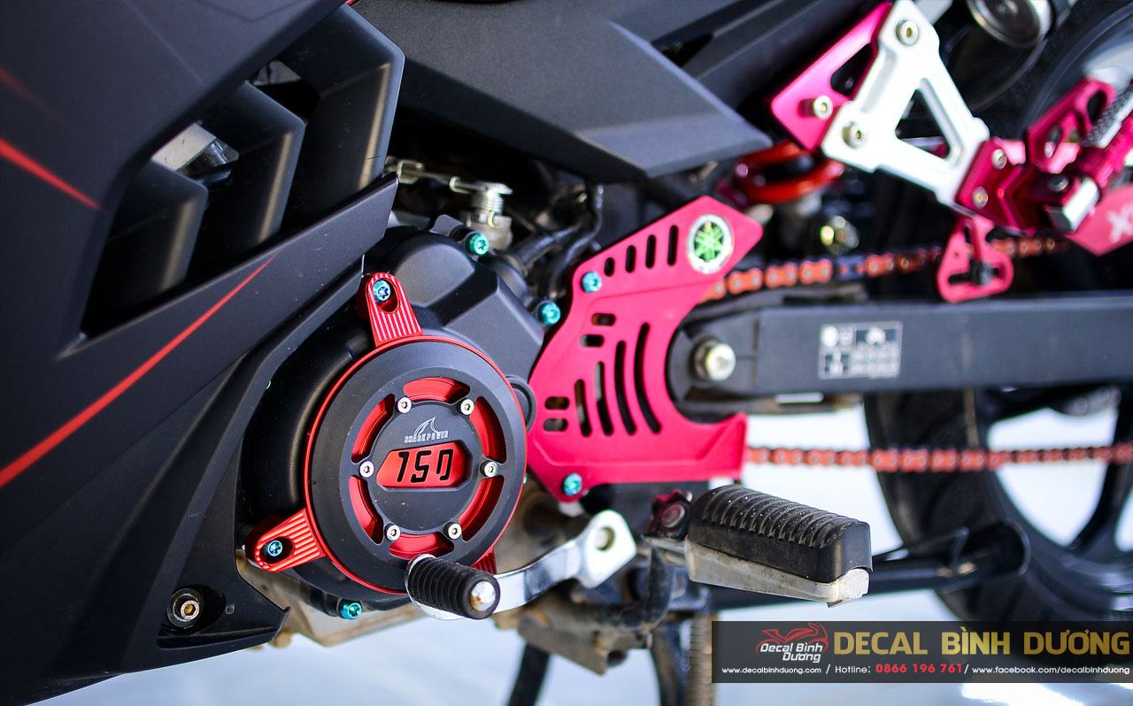 Tem Xe Exciter 150 Đỏ Đen Độ Team Trùm Decal Xe, Tem Xe Exciter 150 Màu